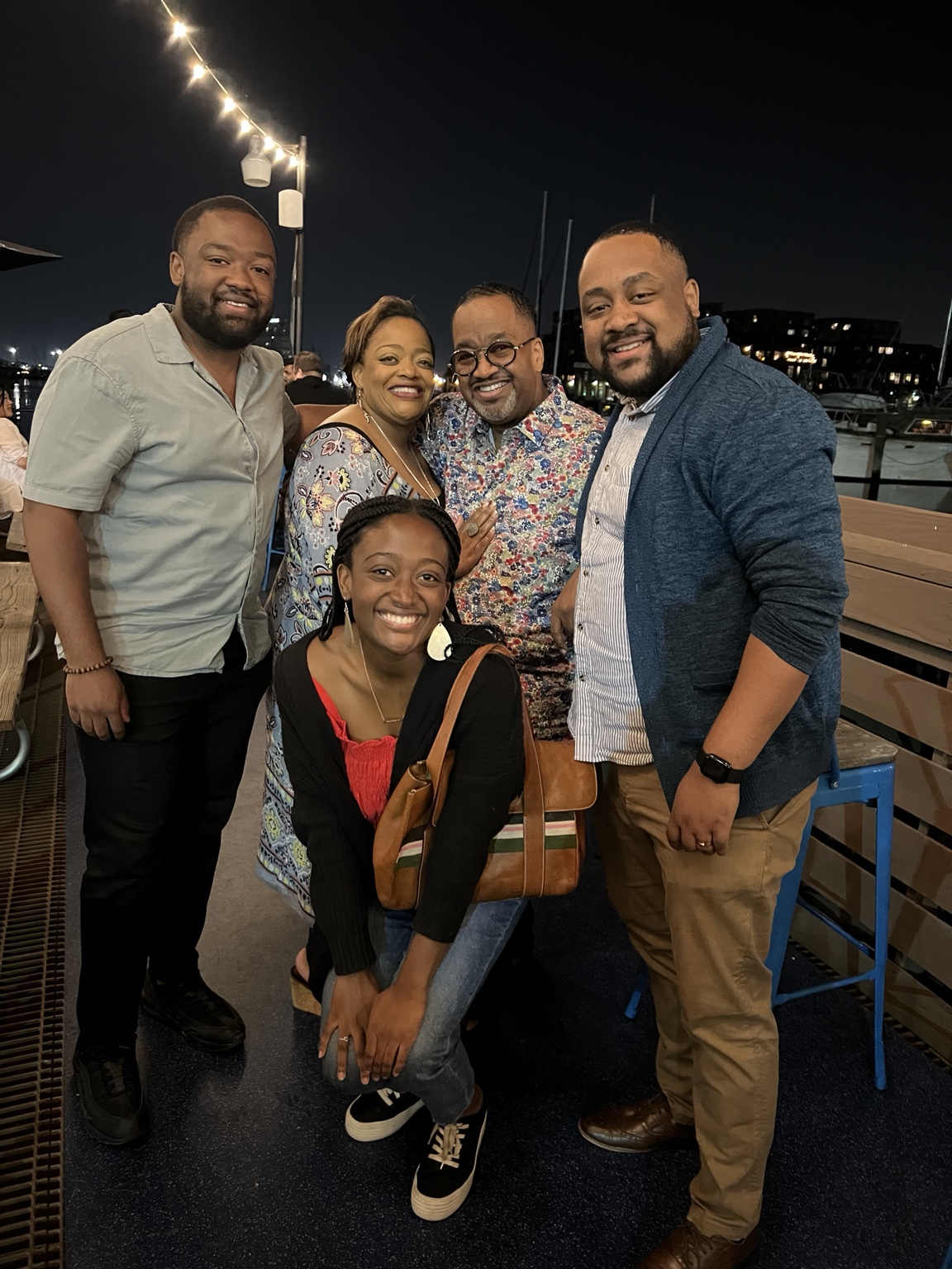 The Brown family gathered together
