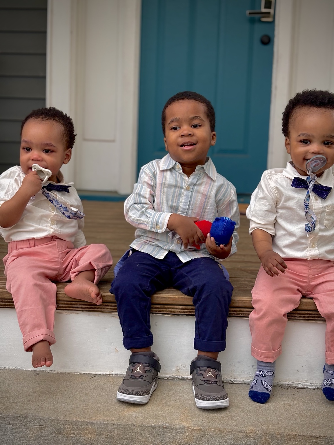 Three young members of the Brown family